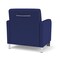 Lesro Siena Lounge Reception Wide Guest Chair w/ Front Casters, Brushed Steel Back Legs, OH Cobalt Uph SN1201 - alternate 2